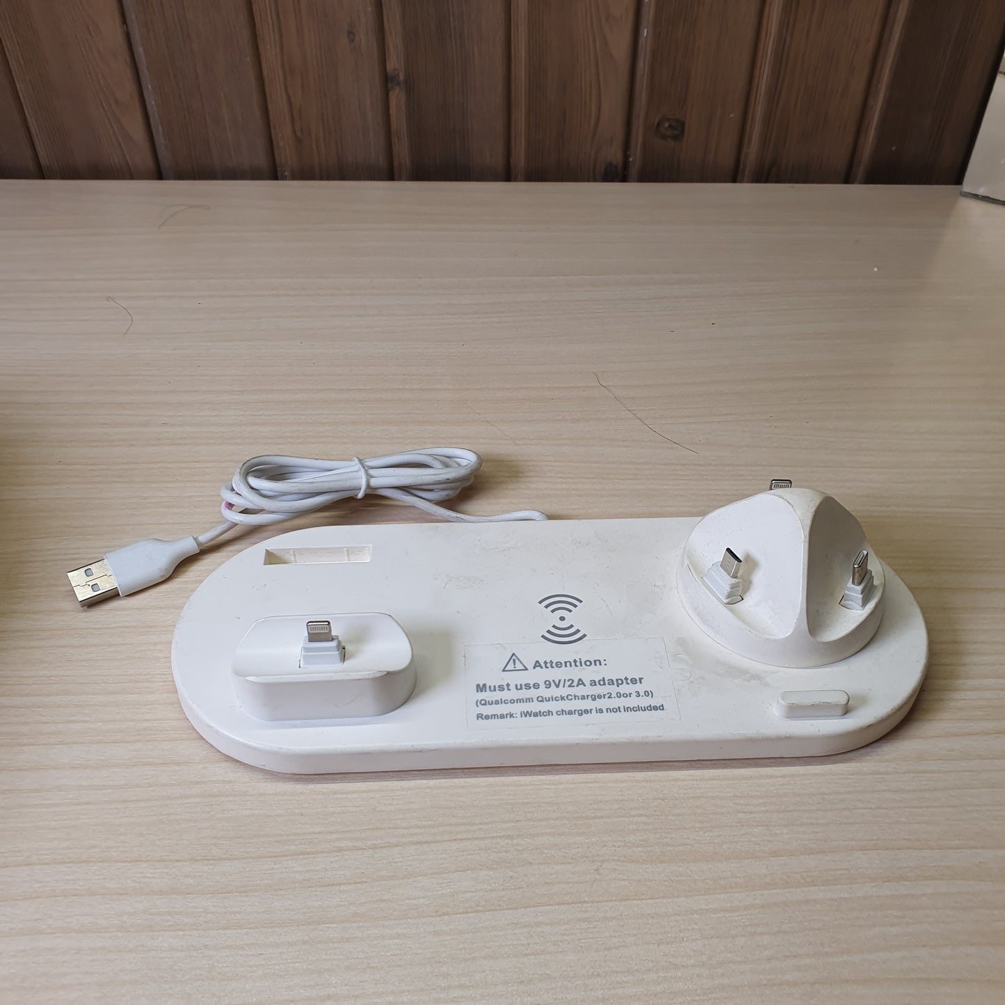 White 6-in-1 multi-function wireless charging station #6937