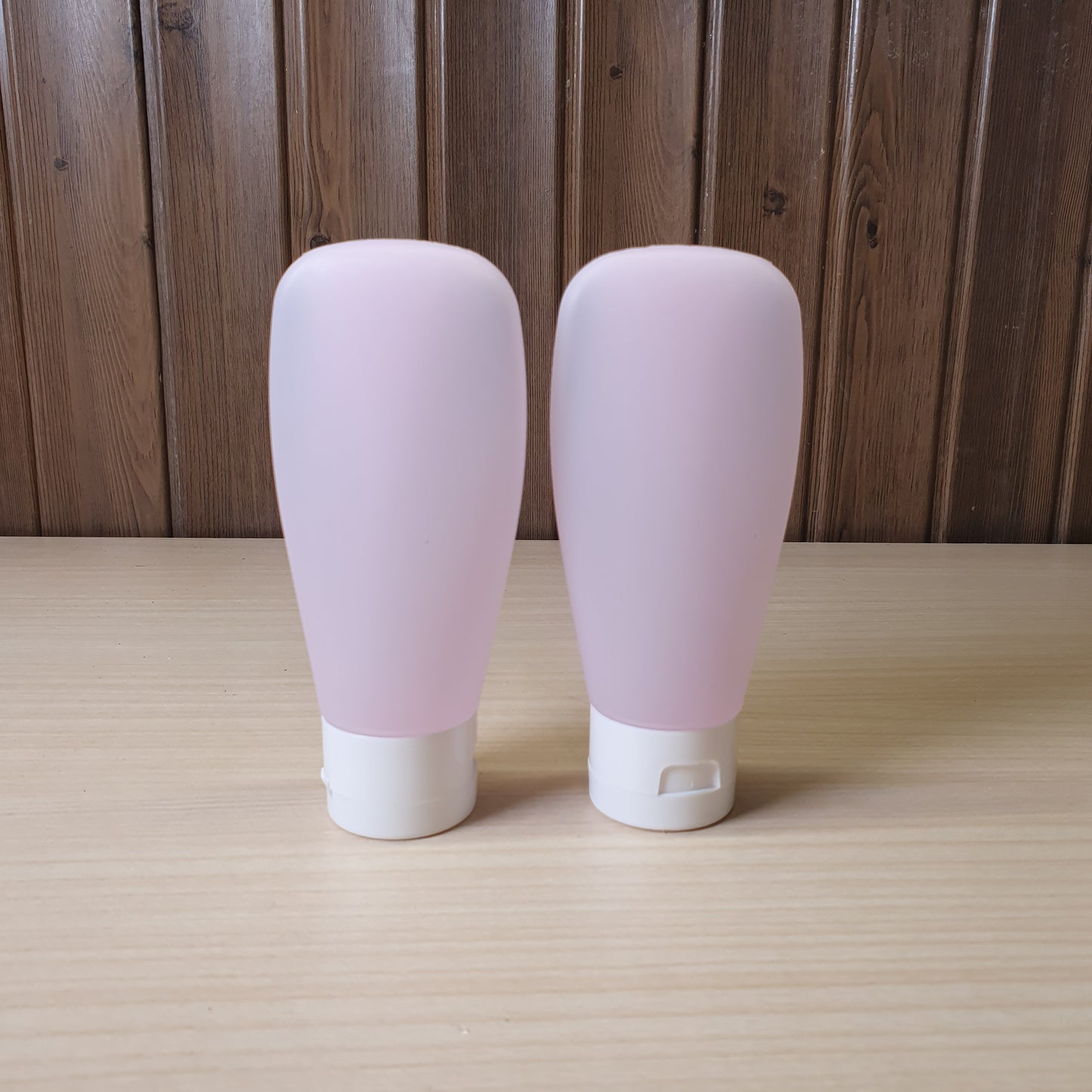 Pink silicone travel squeeze bottles #6554