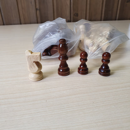 wooden Staunton-style chess pieces, #6778
