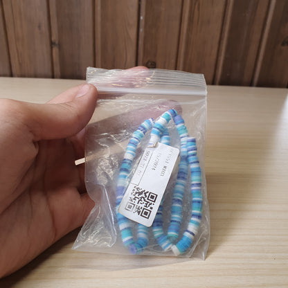 Blue Polymer clay Heishi disc beads commonly used for jewelry making. #6568