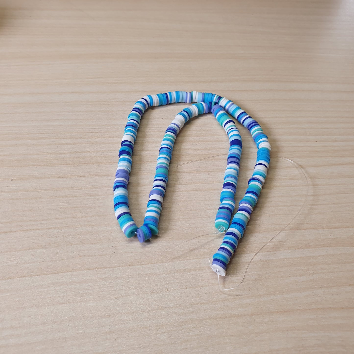 Blue Polymer clay Heishi disc beads commonly used for jewelry making. #6568