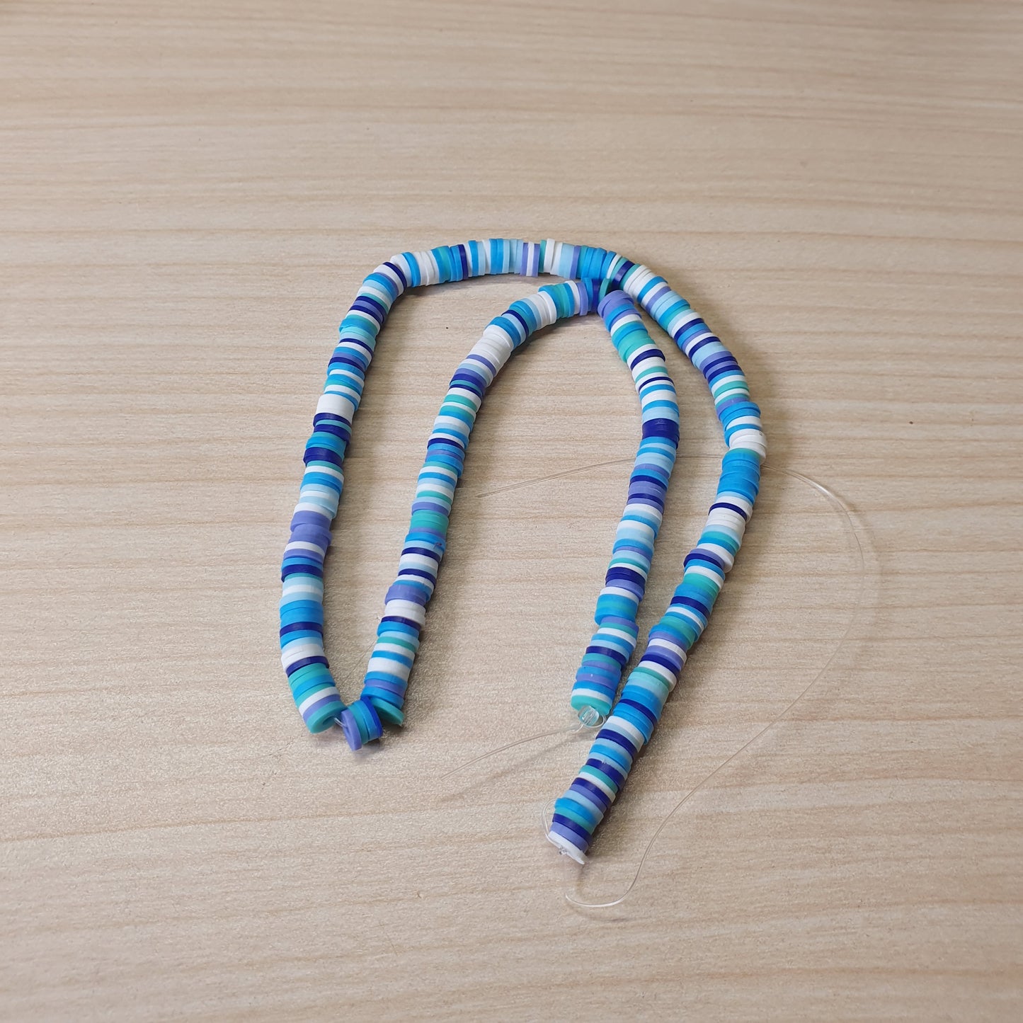 Blue Polymer clay Heishi disc beads commonly used for jewelry making. #6568