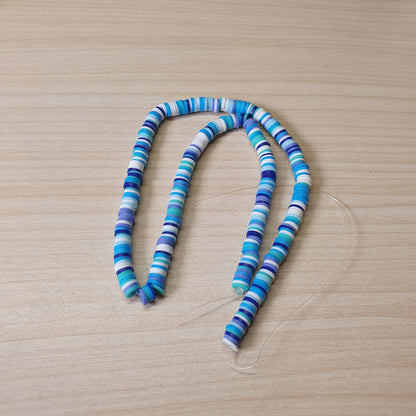 Blue Polymer clay Heishi disc beads commonly used for jewelry making. #6568