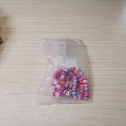 Pink polymer clay Heishi disc beads commonly used for jewelry making.#6951