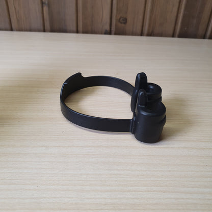 Black "OK Stand" is a flexible, TPU plastic phone holder designed with a thumbs-up shape for hands-free viewing in portrait or landscape modes. #6879