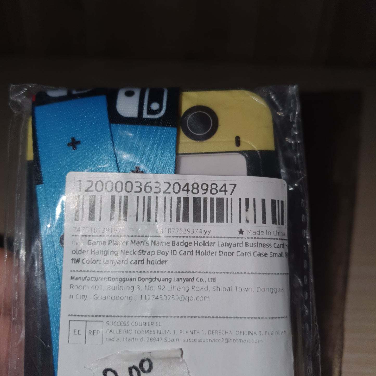 Nintendo Switch-themed card holder and lanyard set featuring the classic neon red and blue joy-con colors. #6852