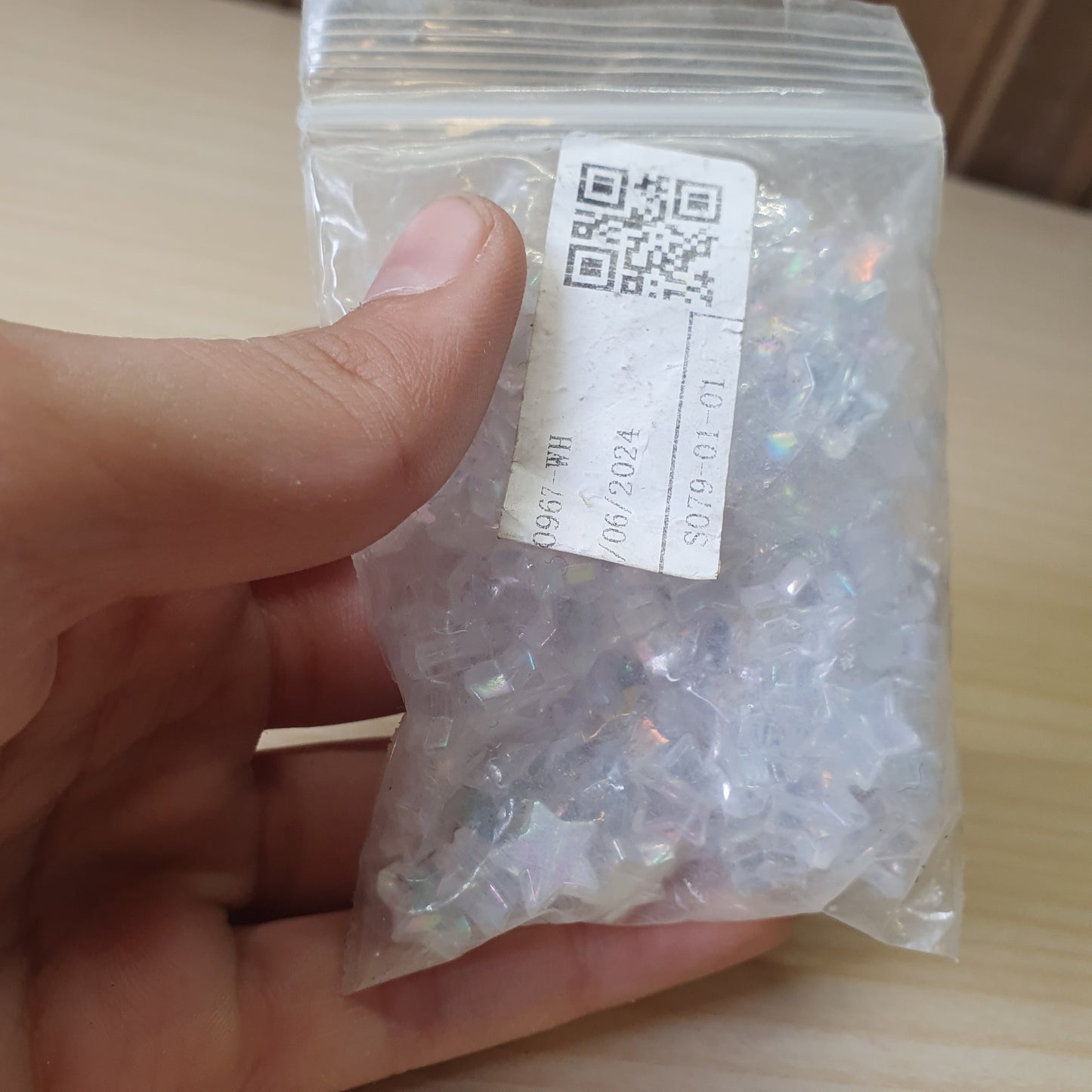 Transparent acrylic star beads, often used for DIY jewelry projects like necklaces and bracelets. #6952