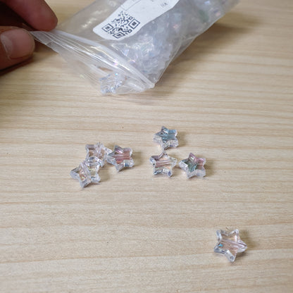 Transparent acrylic star beads, often used for DIY jewelry projects like necklaces and bracelets. #6952
