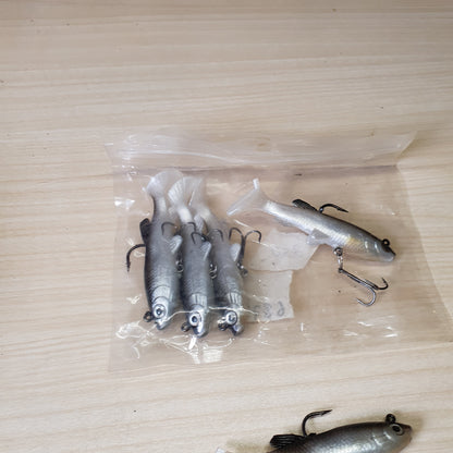 Soft PVC fishing lure with a bionic fish shape, lifelike 3D eyes, and realistic scale design.#6873