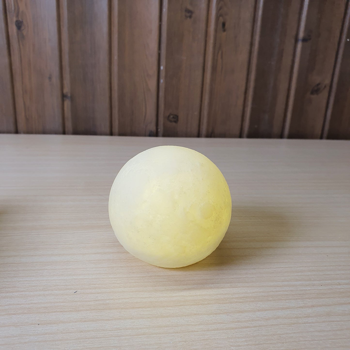 3D-printed LED moon light lamp designed to mimic the moon's surface texture.#6967