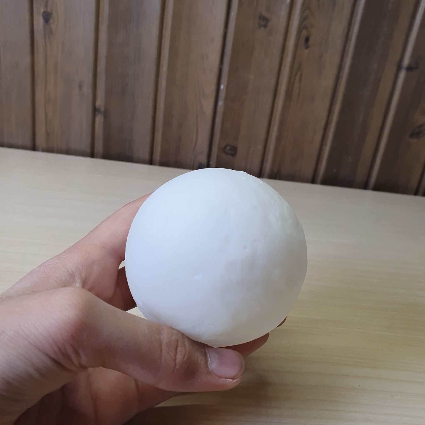 3D-printed LED moon light lamp designed to mimic the moon's surface texture.#6967