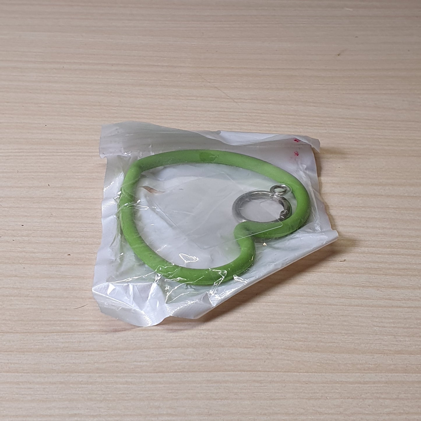 Green silicone heart-shaped lanyard ring, #6855