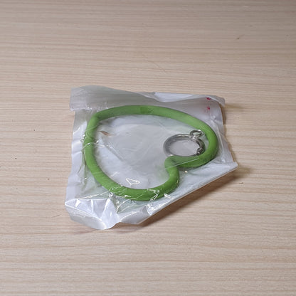Green silicone heart-shaped lanyard ring, #6855