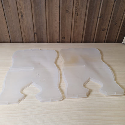 Silicone molds commonly used for crafting resin art, specifically for creating a folding book stand or Quran rehal. #4532