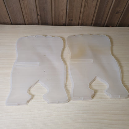 Silicone molds commonly used for crafting resin art, specifically for creating a folding book stand or Quran rehal. #4532