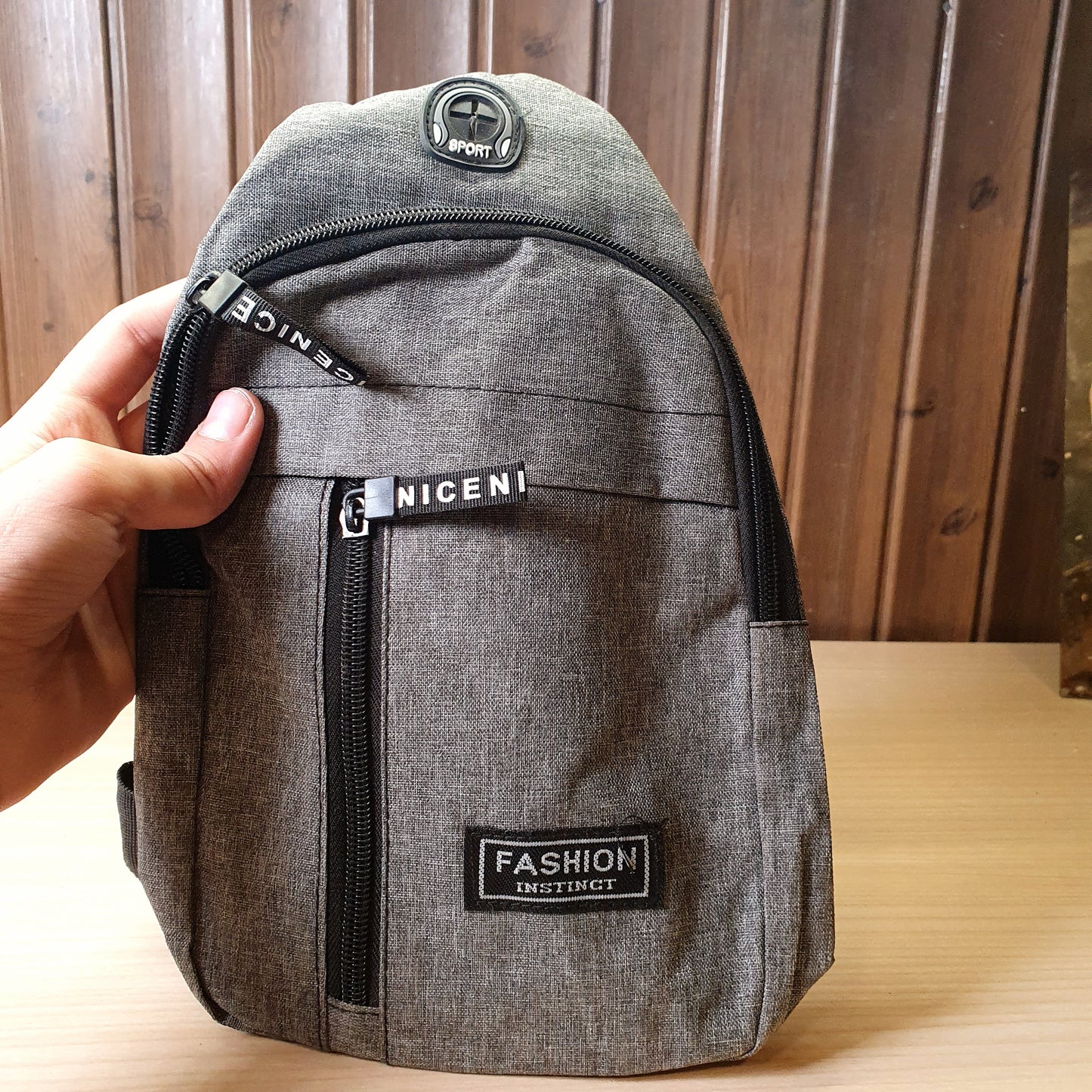 Grey Oxford cloth Chest Bag #8067