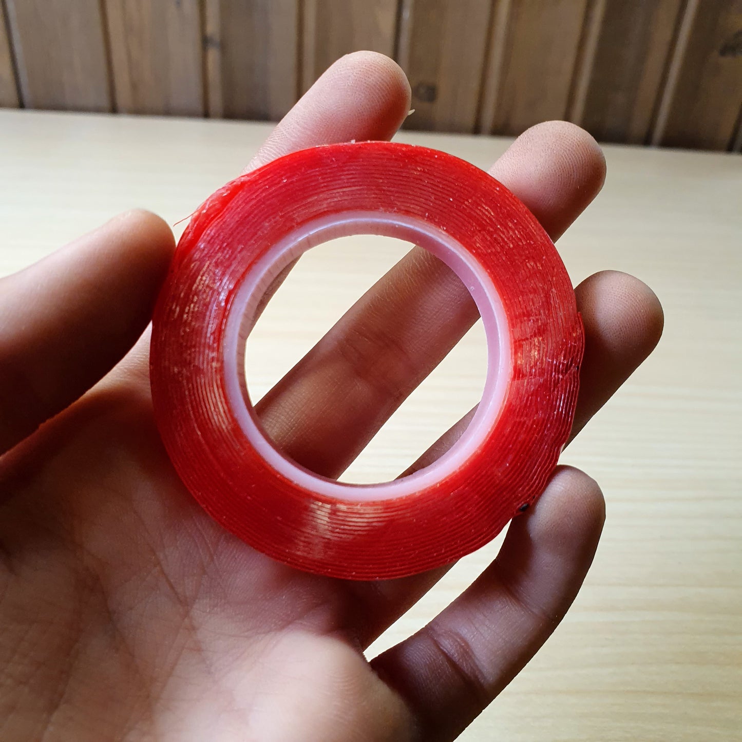 Red-lined, high-strength acrylic double-sided tape, commonly used for automotive trim, electronics repair, or heavy-duty mounting. #8290