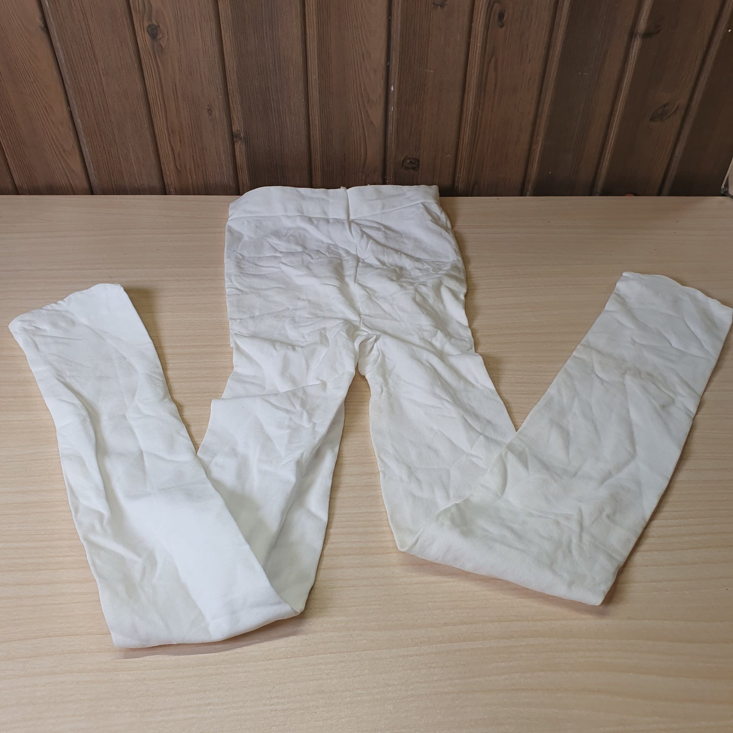 Plain white cotton trouser leggings #8010