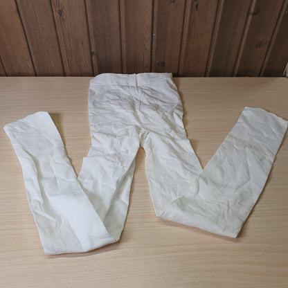 Plain white cotton trouser leggings #8010