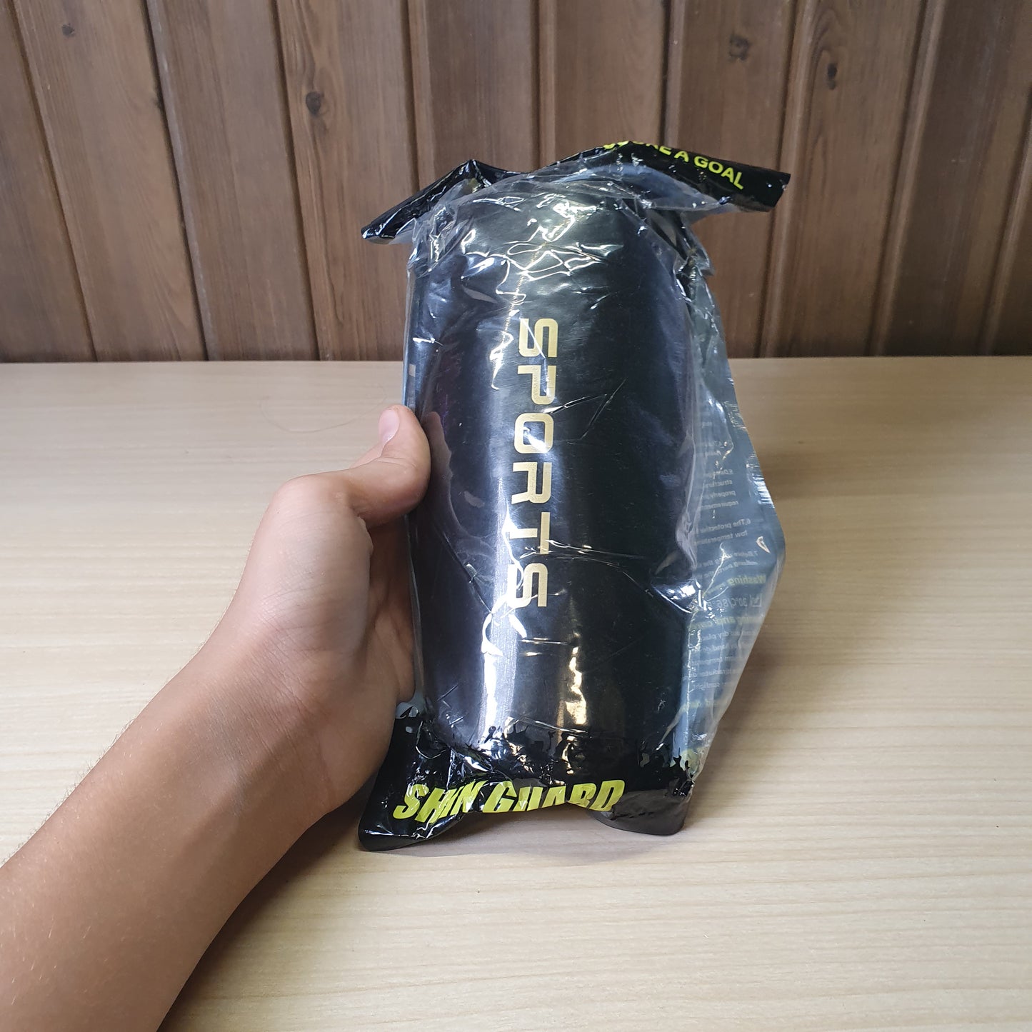 Black football shin guard #8109