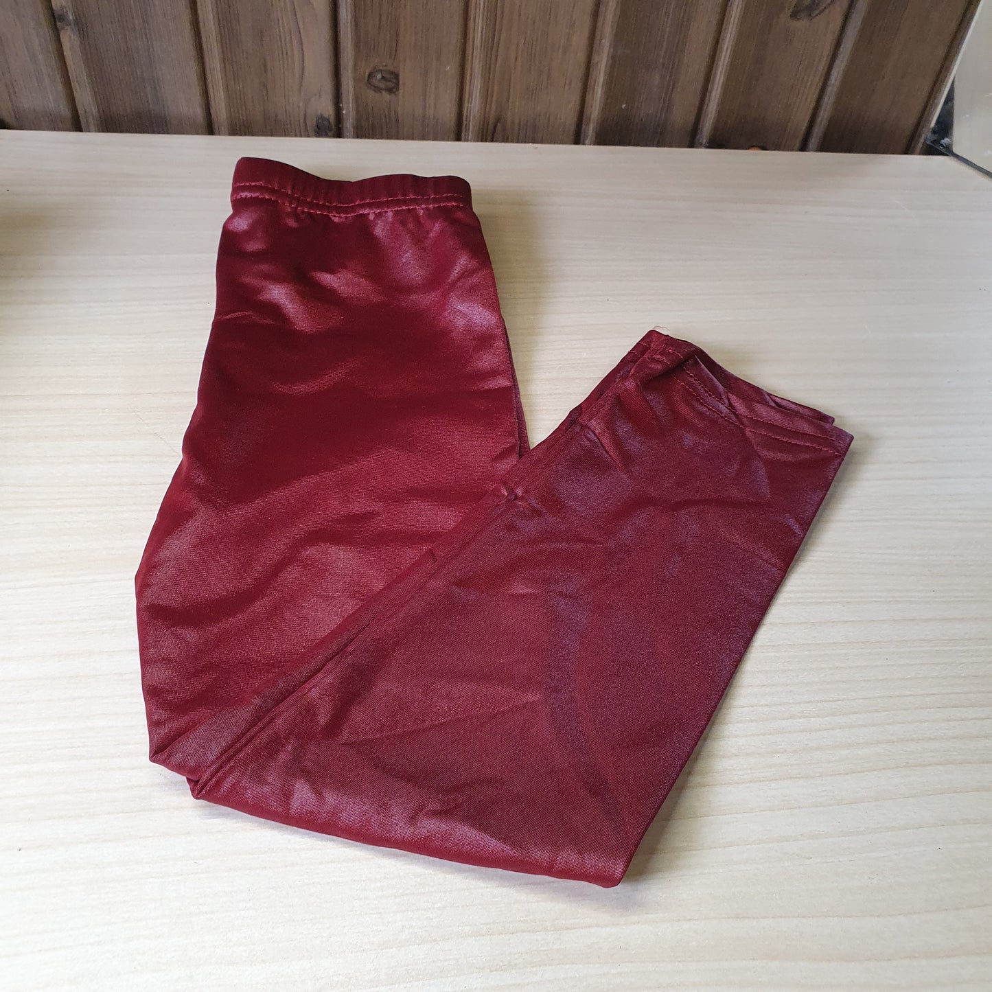 Maroon faux leather leggings #8319