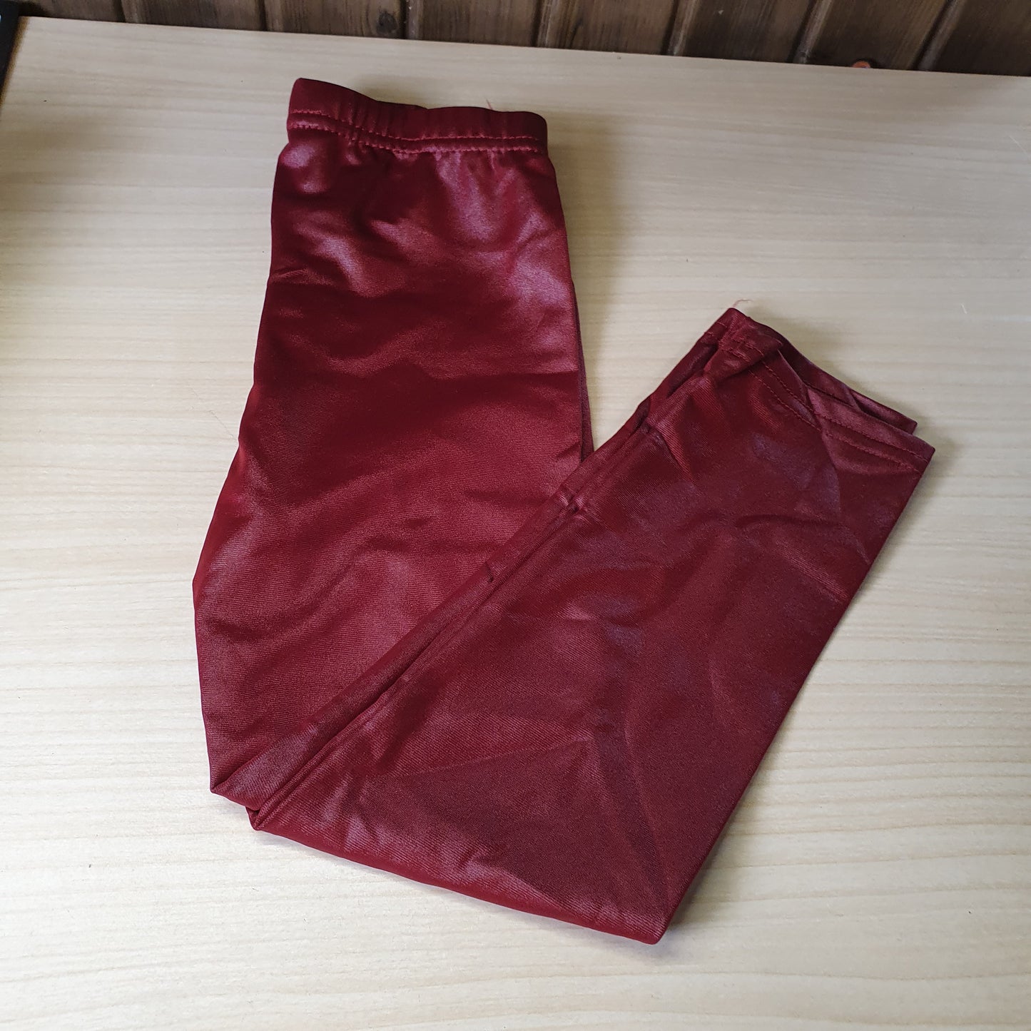 Maroon faux leather leggings #8319