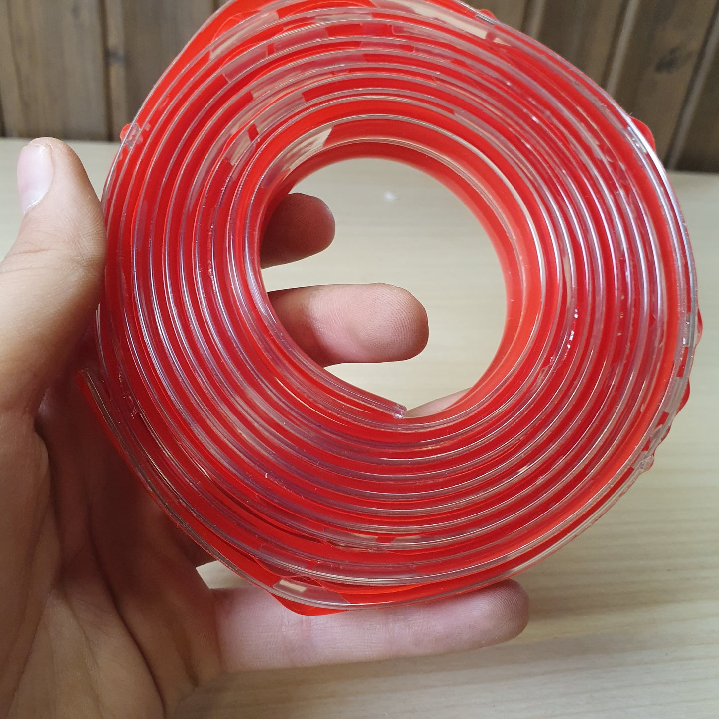 Transparent PVC edge protector strip is designed for child safety, often referred to as a baby-proofing table bumper. #8091