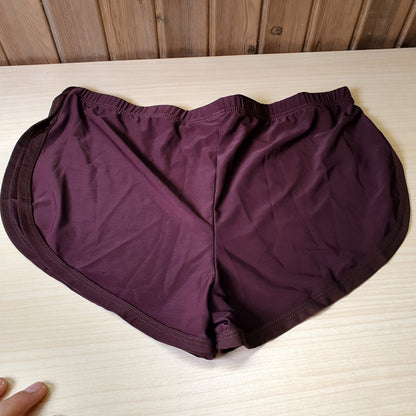 Deep plum active shorts feature a lightweight, stretchy fabric designed for movement.#8332