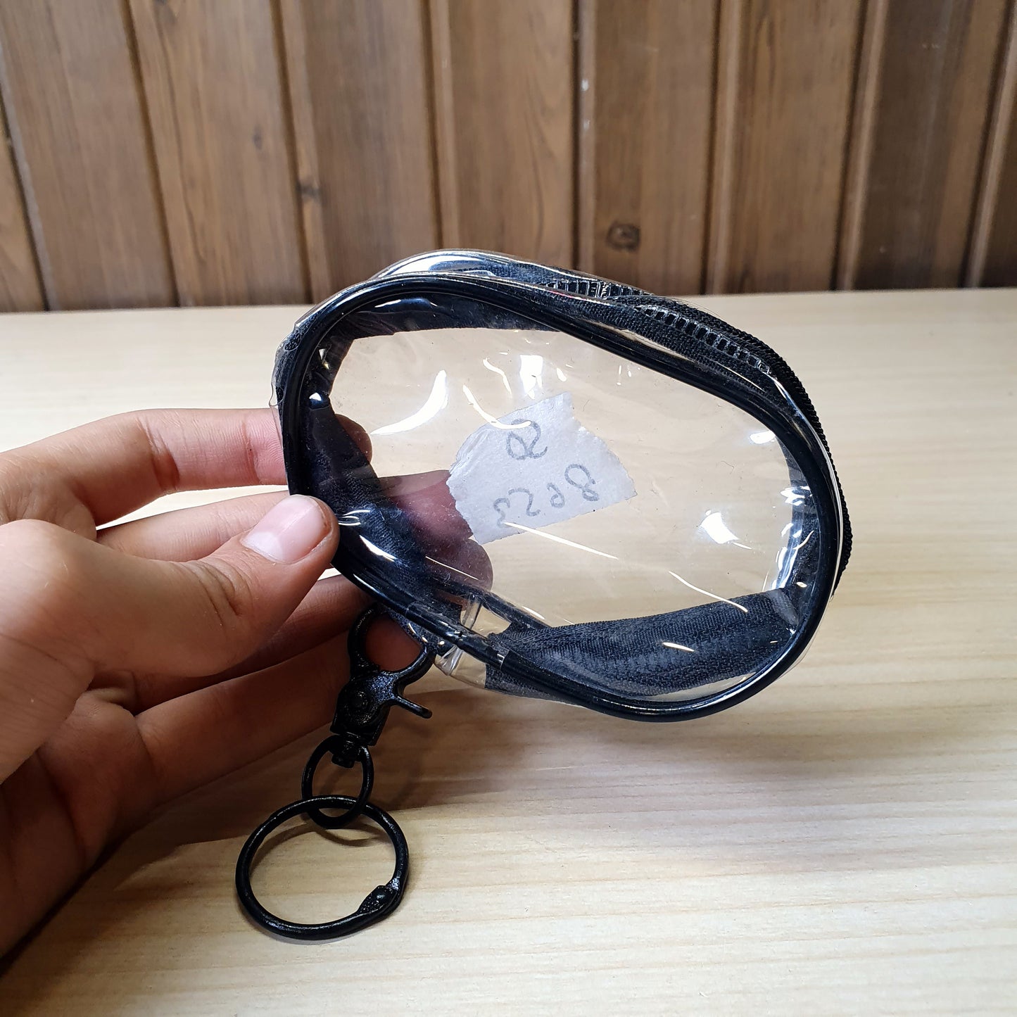 Mini clear PVC zipper pouch keychain #8653