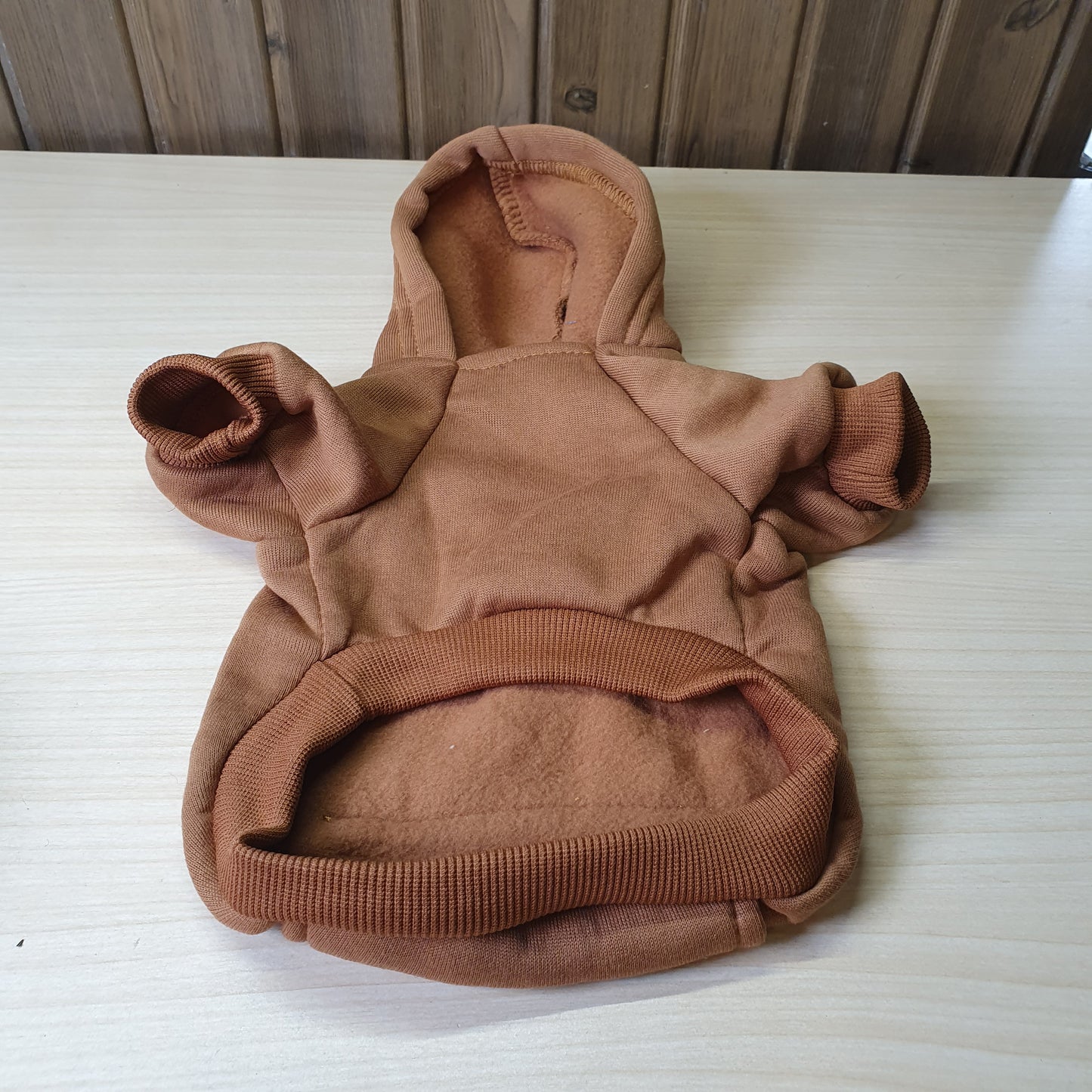Brown, solid-color pet hoodie #8587