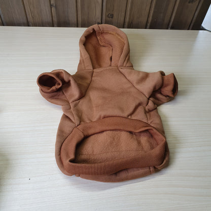 Brown, solid-color pet hoodie #8587