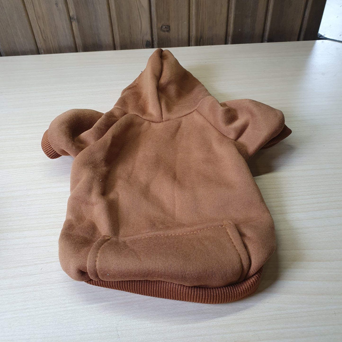 Brown, solid-color pet hoodie #8587