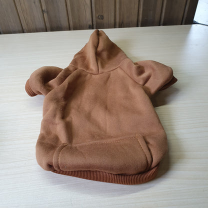 Brown, solid-color pet hoodie #8587