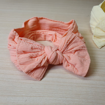purple, soft, ribbed-knit headband features a large, integrated bow Pack Of 3  #8223