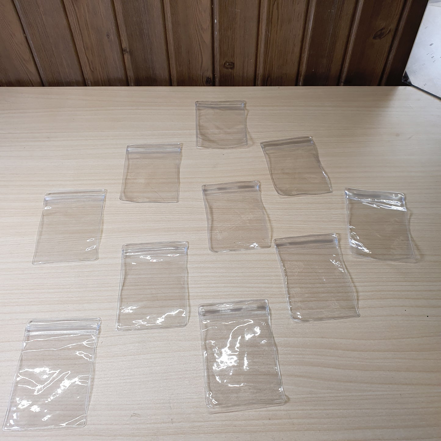 Transparent PVC plastic zipper bags designed for organizing small items like jewelry, accessories, or craft supplies. #8211