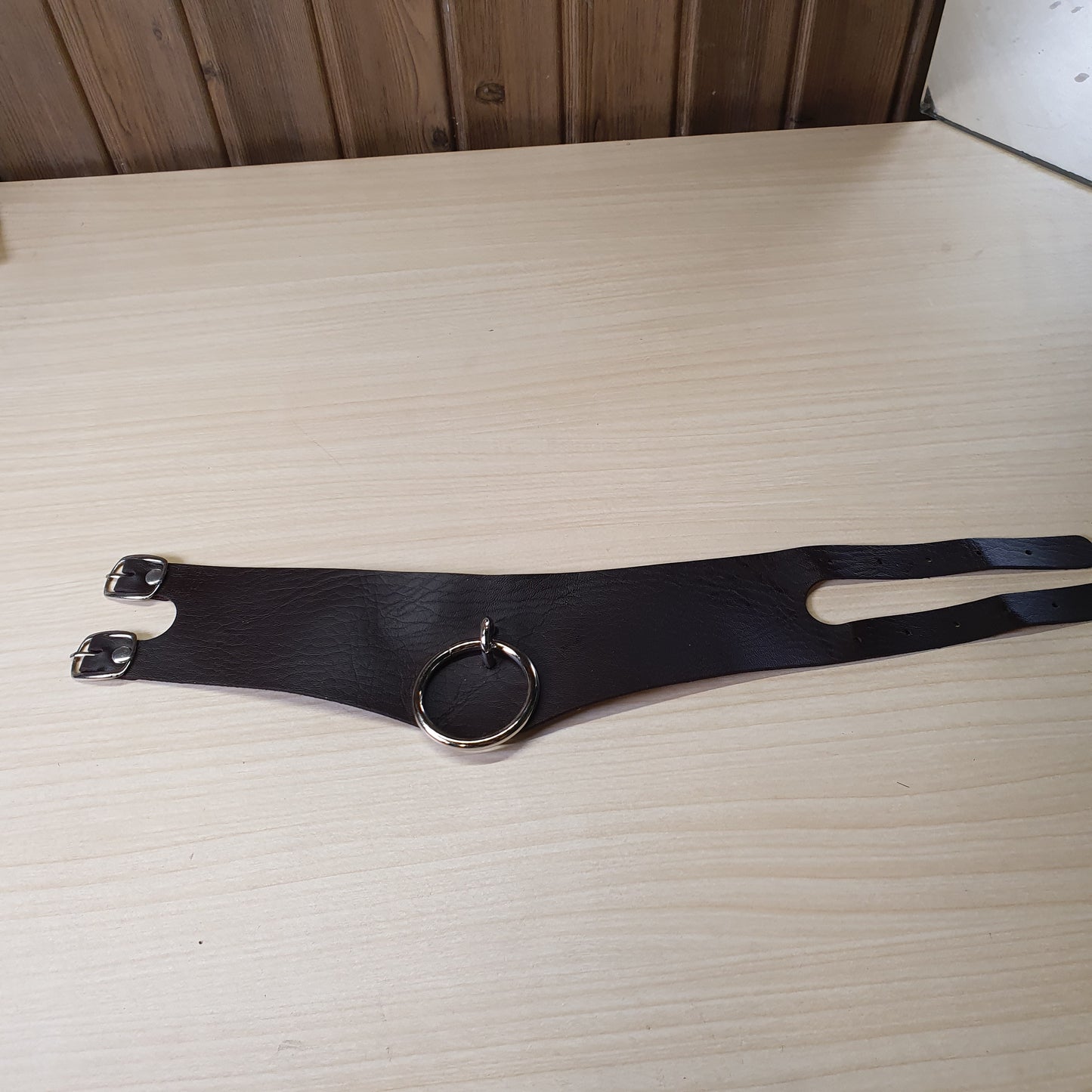 Faux leather Gothic or punk-style choker necklace  #8448