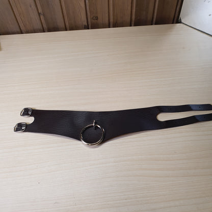 Faux leather Gothic or punk-style choker necklace  #8448