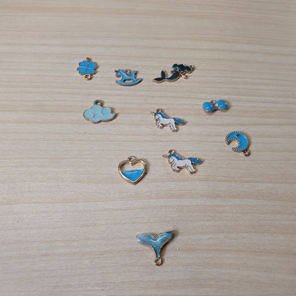 Enamel and alloy charms intended for DIY jewelry making, such as bracelets and necklaces #8572