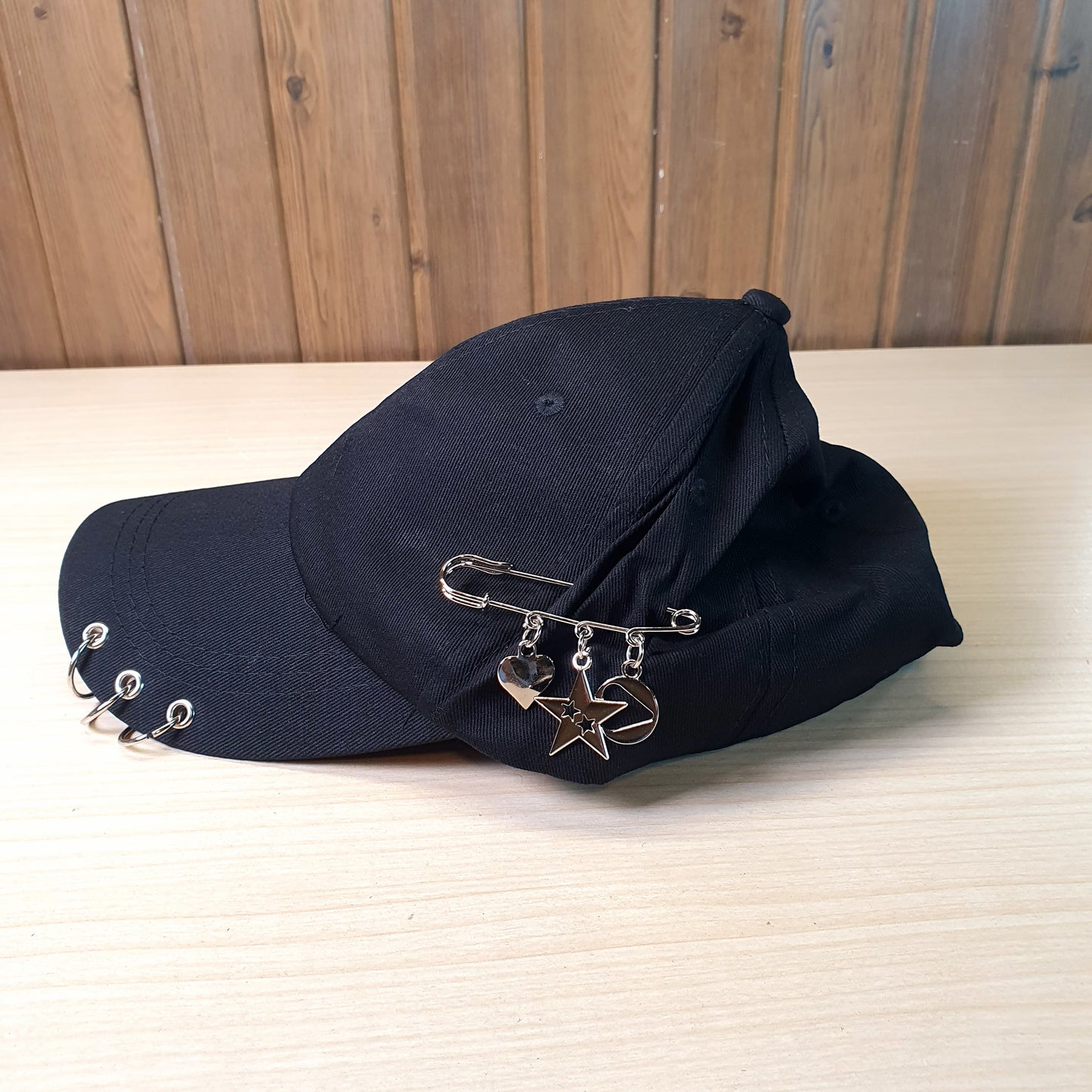 Pin & Ring Decor Baseball Cap #9093