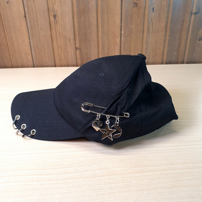 Pin & Ring Decor Baseball Cap #9093