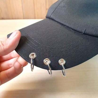 Pin & Ring Decor Baseball Cap #9093