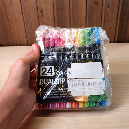 Dual Tip Brush Pens 24 Colors #9127