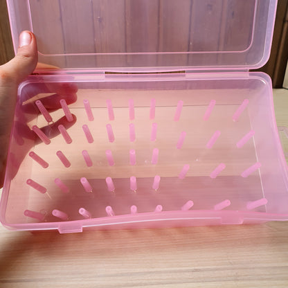 42-spool sewing thread storage box made of transparent plastic. #9087