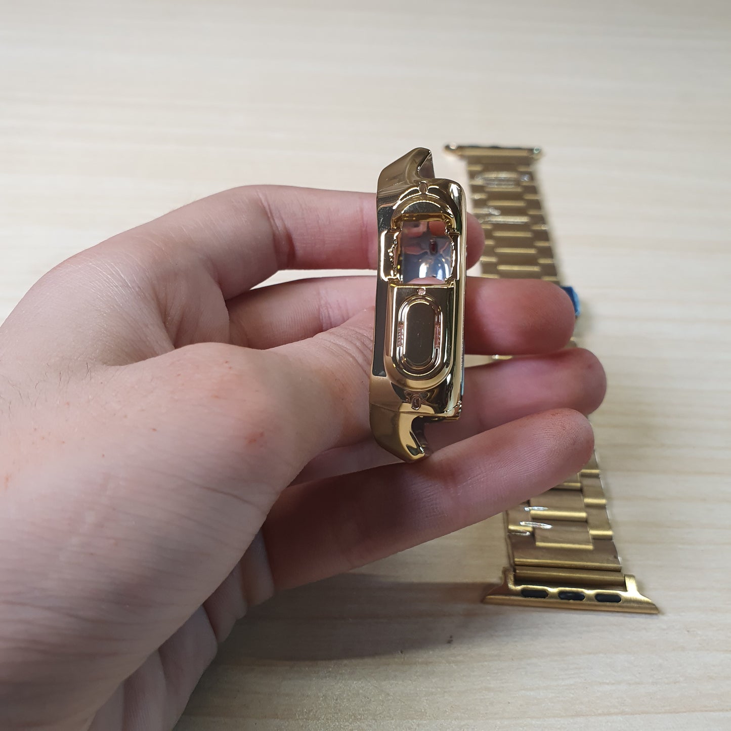 Golden watch Straps With Golden Cover #9018