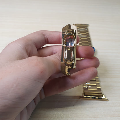 Golden watch Straps With Golden Cover #9018