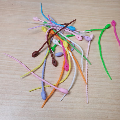 Lot Silicone Reusable Bag Ties Twist Wire Fasten Cable Zip Tie Headset Data Line Wire Universal Tie #9181