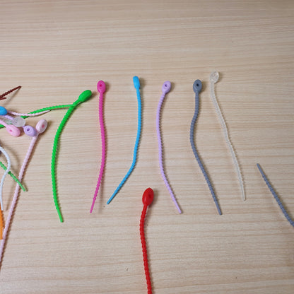 Lot Silicone Reusable Bag Ties Twist Wire Fasten Cable Zip Tie Headset Data Line Wire Universal Tie #9181