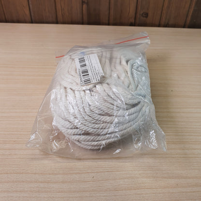 Heavy-duty, off-white cotton rope often used for macrame and crafts. #9298