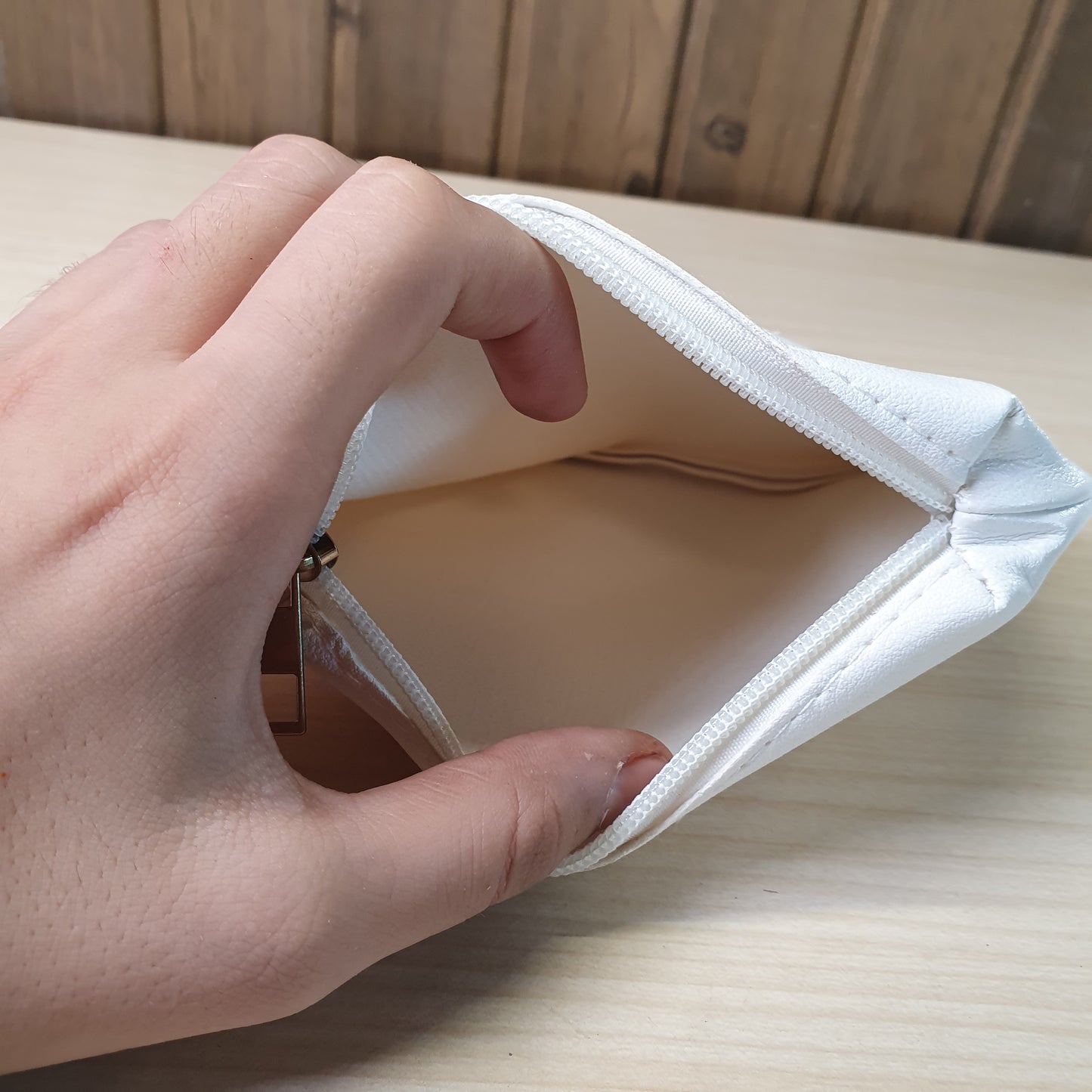 White leather vanity pouch #9019