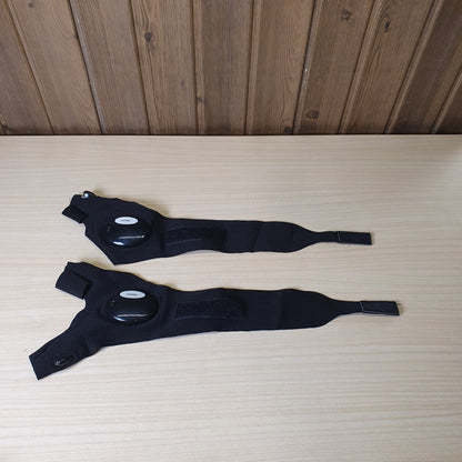 Fingerless gloves feature built-in LED lights for hands-free illumination during activities like fishing or repairs. #9145